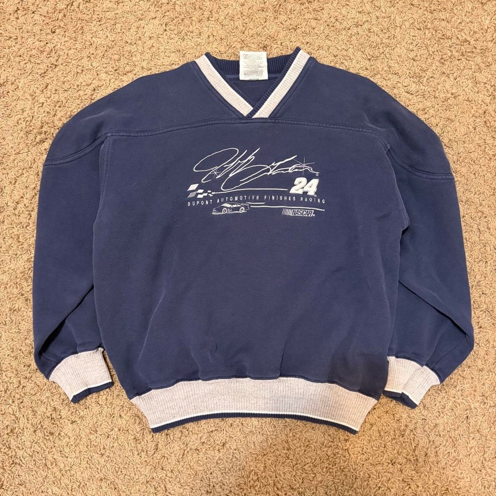 Chase Authentics NASCAR‎ Jeff Gordon DuPont Racing Sweatshirt Navy Mens Medium